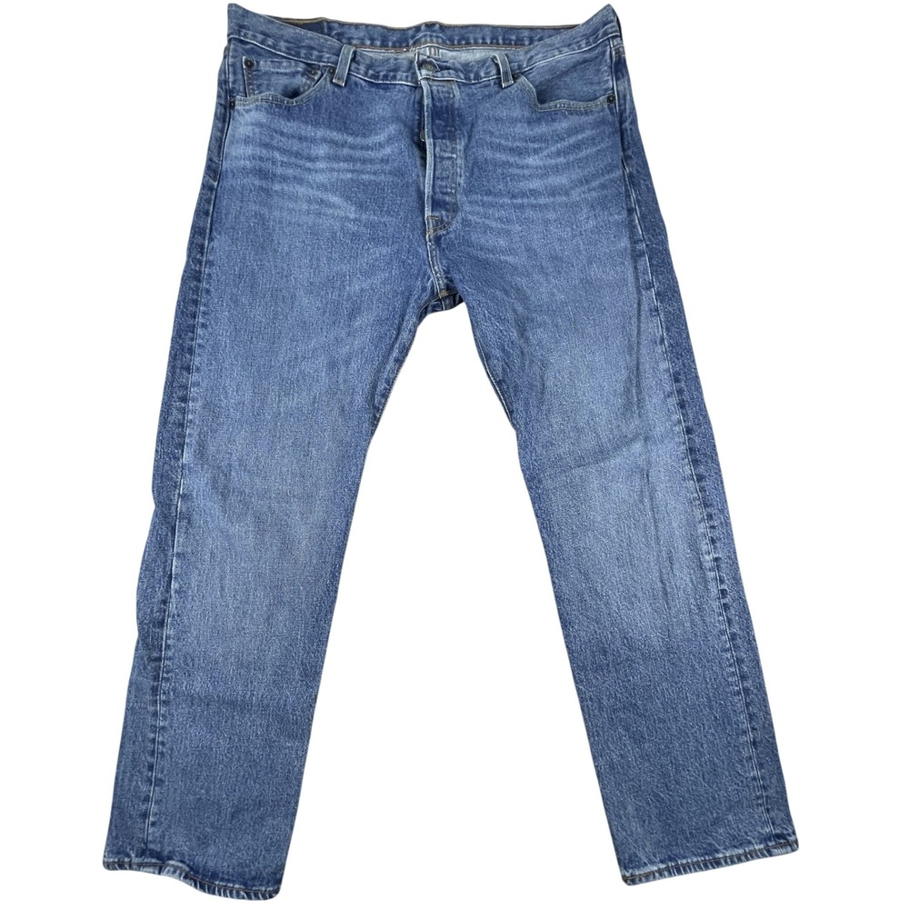 Levi's Jeans Mens 36x30 Blue 501 Original Straight Button Fly Medium Wash Denim